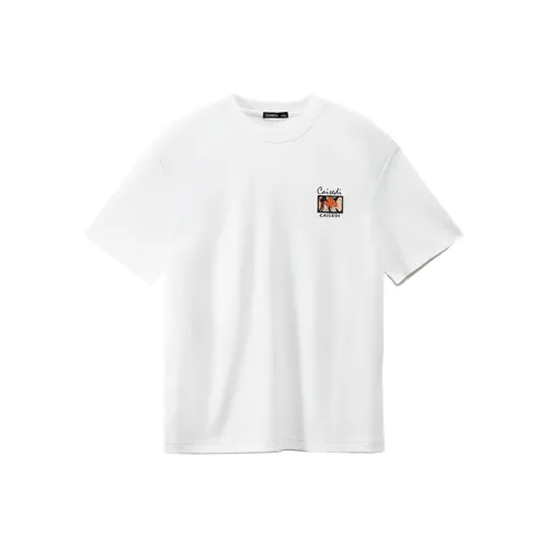 CAISEDI Белая Мужская T-Рубашка