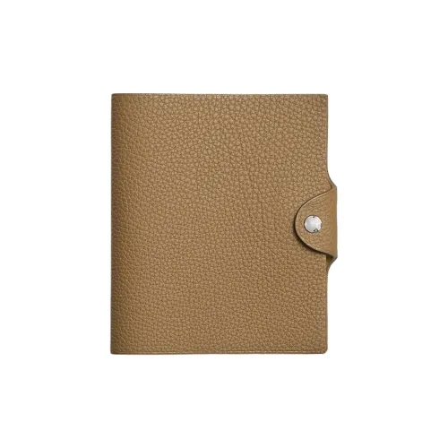 HERMES Ulysse Коровья кожа Togo Путешествие Мешок для хранения Маленький Женские 1C Poussiere Пыль Земляной тон Зеленый цвет кардамона