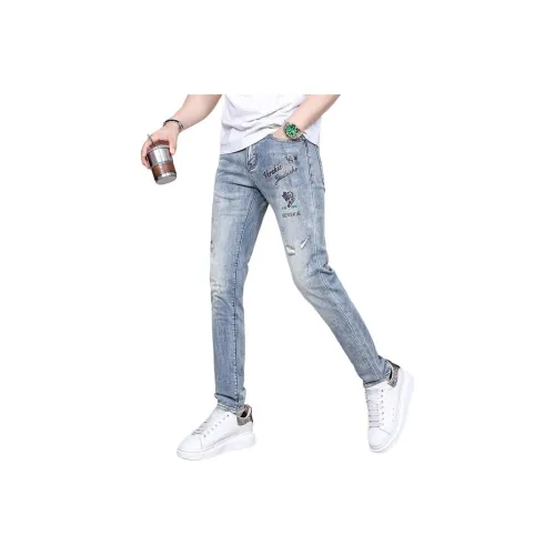 UOOHE Синие Унисекс Джинсы