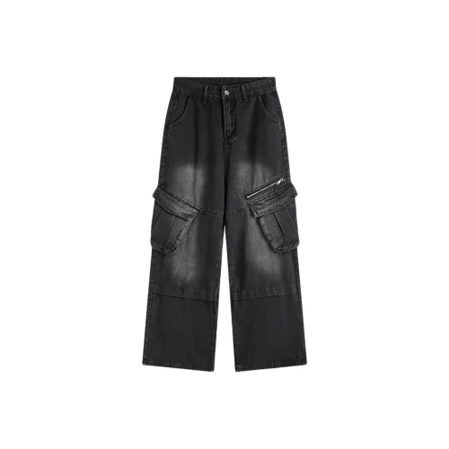 PISYPOX Черные Унисекс Джинсы