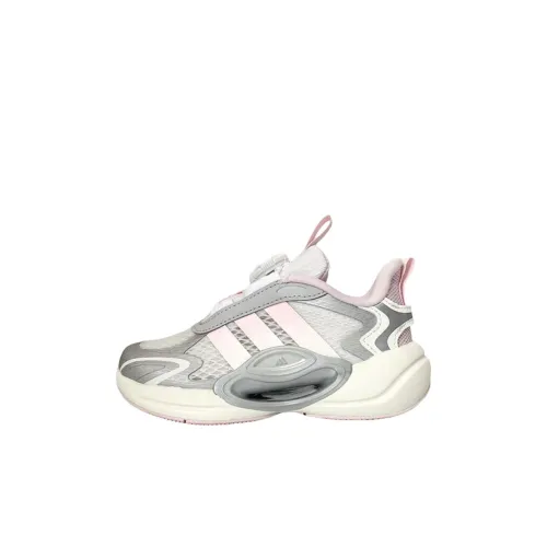 Adidas Galaxy Детские беговые кроссовки с низким верхом Серый Розовый Kids