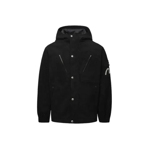 EVISU 2024 Осенний Зимний Куртка Мужская с Принтом "Черный Повсюду"