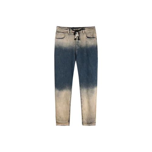 CAIZI Серый Синий Мужские Джинсы