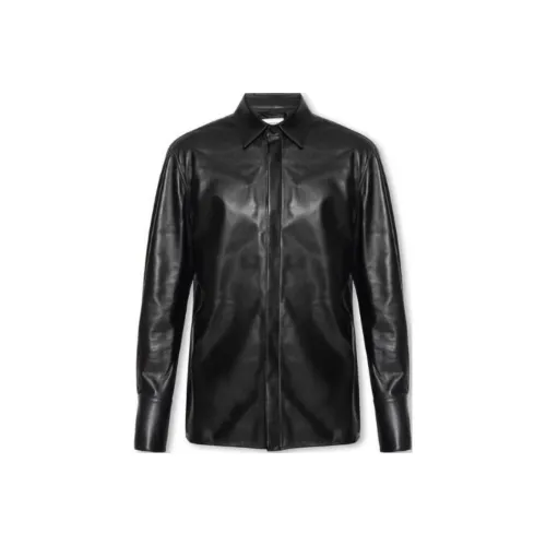 FERRAGAMO Кожа Куртка Мужская Черная