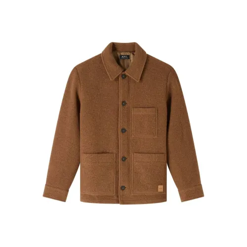 A.P.C FW24 Куртки и Пальто Мужской Каштановый Коричневый