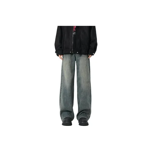 SONGXIER Джинсы Унисекс Винтаж Синий