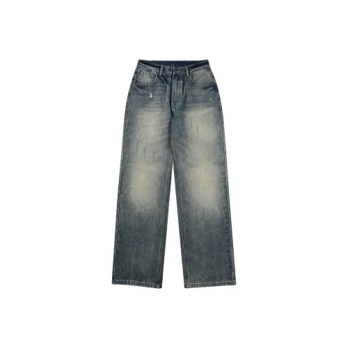 SONGS ALONG Джинсы Унисекс Ностальгический синий