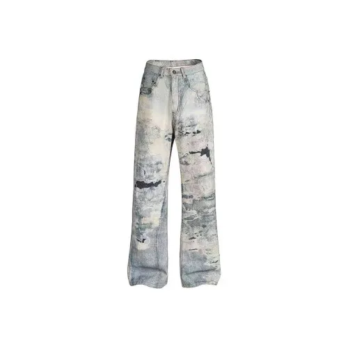 JXAETE Светло-синие мужские джинсы