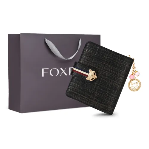 FOXER Коровья кожа Клатч Держатель для карт Клатч Кошелек Маленький Женский Розовый Золотой Черный