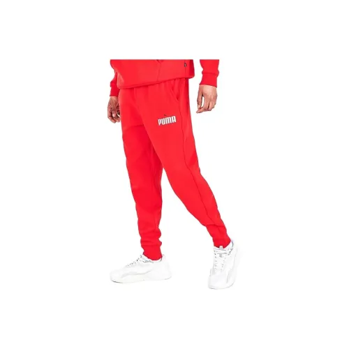 PUMA Red Men's Knitted Training Pants PUMA Красные Мужские Вязаные Спортивные Штаны