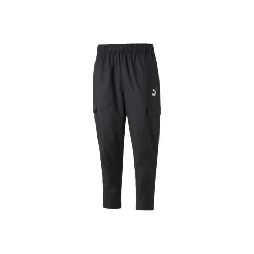 PUMA With Embroidered Черные Мужские Вязаные Спортивные Штаны