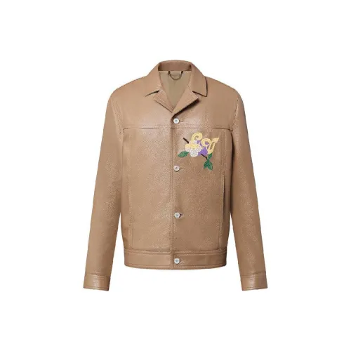 LOUIS VUITTON SS24 Кожаная куртка мужская умбра