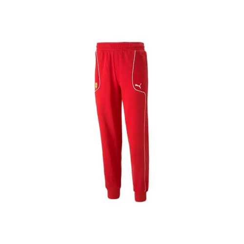 PUMA Scuderia Ferrari Red Men's Knitted Training Pants PUMA Scuderia Ferrari Красные Мужские Вязаные Тренировочные Штаны