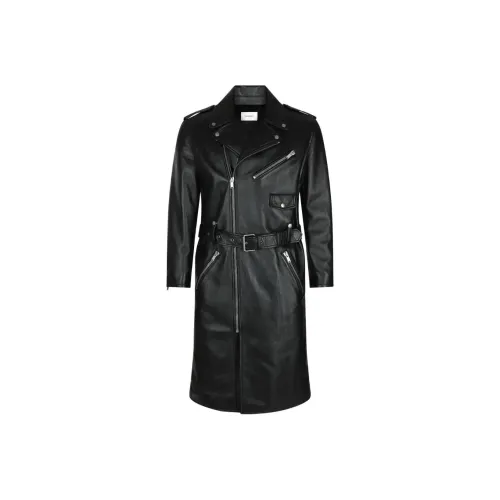 SAINT LAURENT Кожа Куртка Мужская Черная