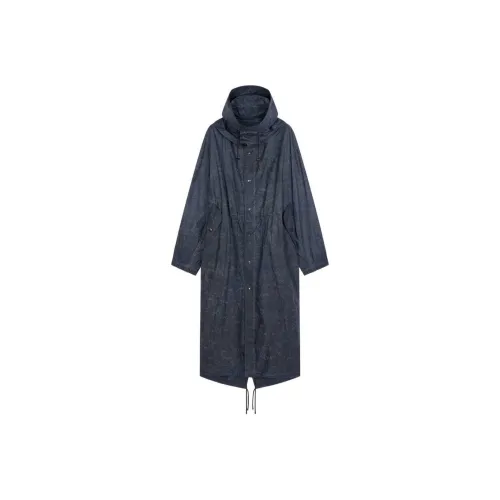 DRIES VAN NOTEN SS24 PARKA Пальто Мужское Морской Синий