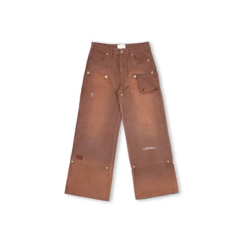 SOD Co. Джинсы Унисекс Оранжевый Красный