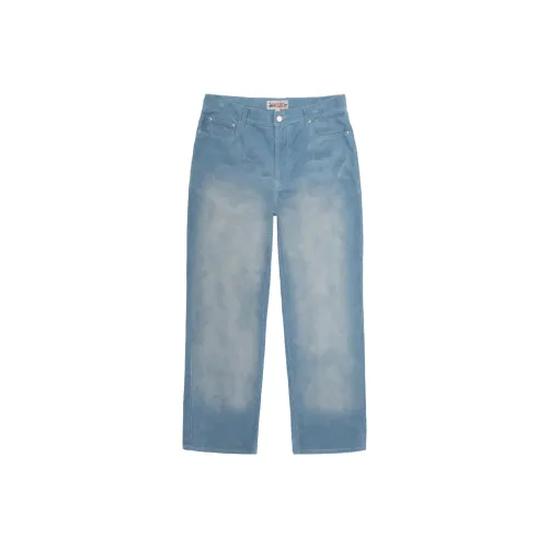 Stussy Классический Джинсы Выцветший Вельвет Джинсы Унисекс Синий