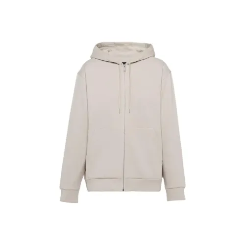 PRADA Хлопок и Кашемир Толстовка Куртки и Пальто Мужской Мел Белый