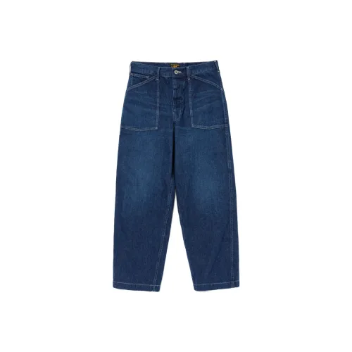 HUMAN MADE FW24 Осенне-Зимняя Коллекция Циановые Унисекс Джинсы