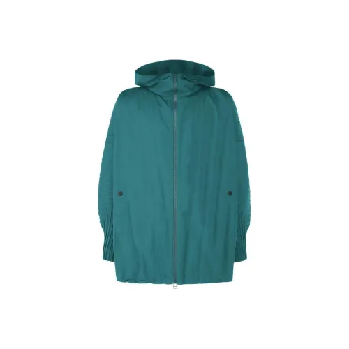 Homme Plissé Issey Miyake Cascade Куртки и Пальто Мужской Синий Зеленый