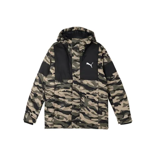 PUMA ProtectiveAOP Пуховик Мужской Черный Камуфляж