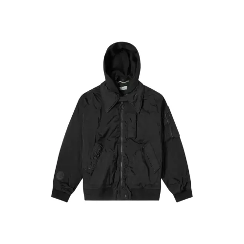 Off Белый Куртки Пальто Стандартный крой Мужской Черный