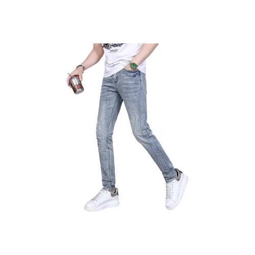 UOOHE Синие Унисекс Джинсы