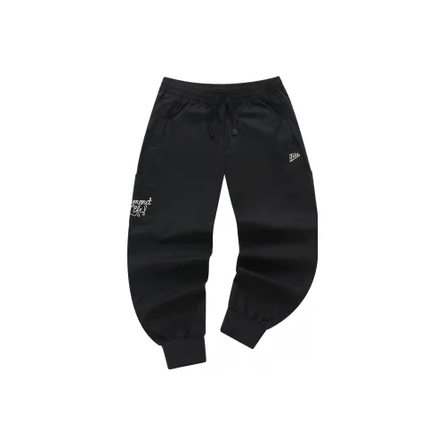 FILA FUSION Baseball серия Вязаные тренировочные брюки Мужские Глубокий черный