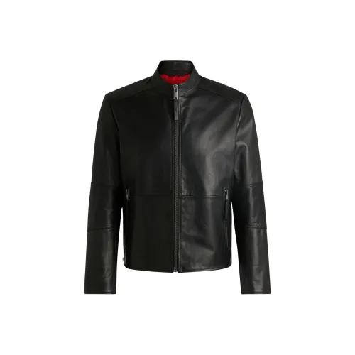 Hugo Boss Кожа Куртка Мужская Черная