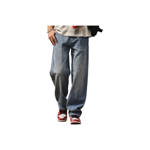 JIELEINUO Синий Мужской Джинсы
