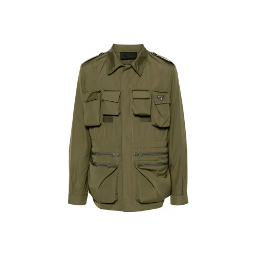 PRADA SS24 Куртки и Пальто Мужской Зеленый
