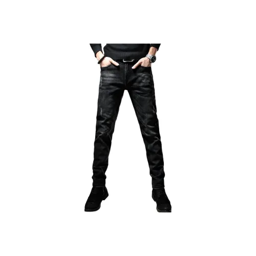 SHIGEYIXIANSHENG Черные Унисекс Джинсы