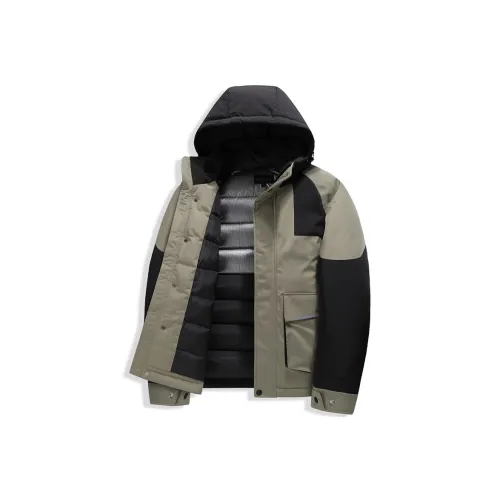 Cabbeen Пуховик Мужской Оливково-зеленый