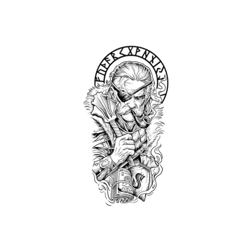 QINGSHANQIHAI Джин Мастер Вершения Руна Пепельных Временных Татуировок 1 шт