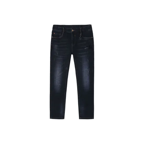 DAVID NAMAN Серый Мужской Джинсы