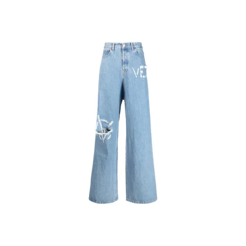 Vetements Светло-синие Мужские Джинсы