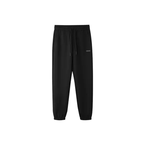 HLA Вязаные тренировочные брюки мужские черные