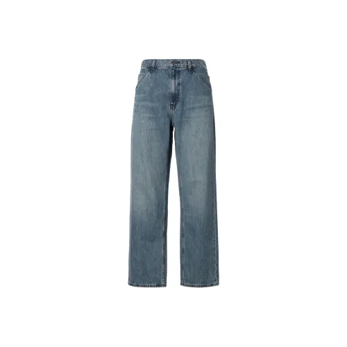 UNIQLO Озерно-голубой Унисекс Джинсы