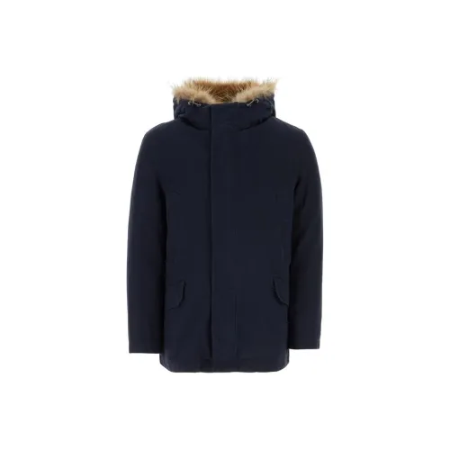 Yves Salomon PARKA Пальто Мужское Морской Синий