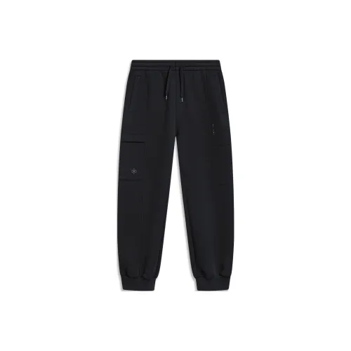 LINING Sports Life Collection Вязаные тренировочные брюки мужские черные