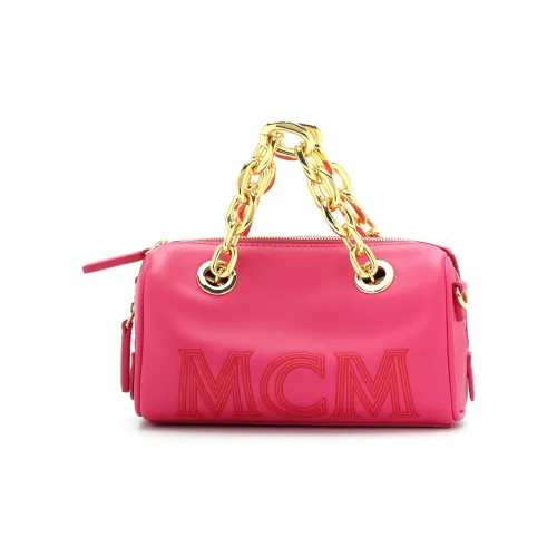 MCM Корова Кожа Бостон Сумка Подушка Сумка Сумка через плечо Мини Женский Фиолетовый