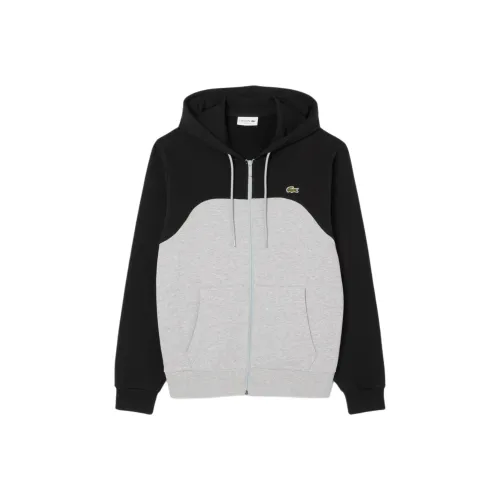 Lacoste SS25 Застежка-молния Цветной Блок Куртки и Пальто Мужской Серый