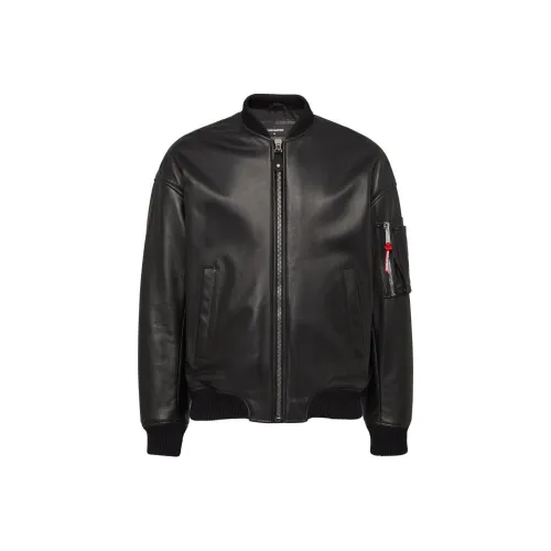 DSQUARED 2 SS24 Кожаная куртка мужская черная