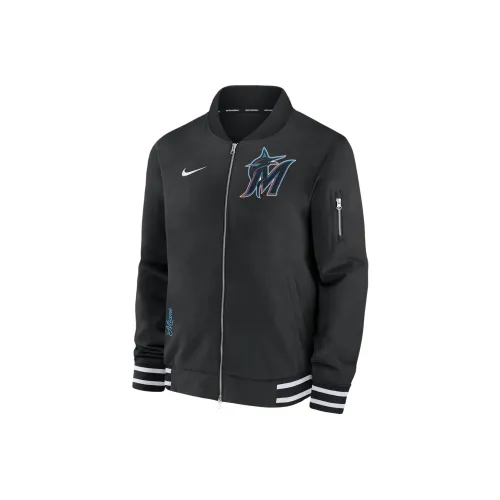 nike Miami Marlins Аутентичная коллекция Куртки и Пальто Мужской Черный