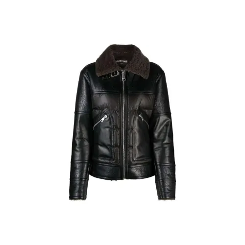 Roberto Cavalli Кожа Куртка Мужская Черная