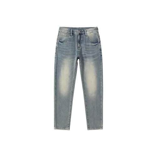 KM Джинсовый синий Унисекс Джинсы