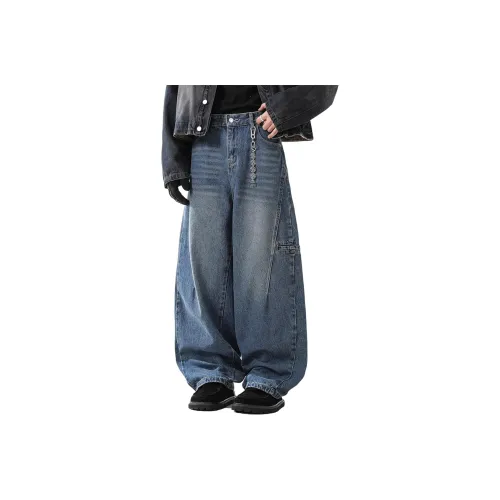 BQODQO Синие Унисекс Джинсы