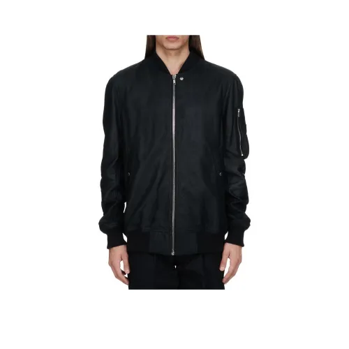 RICK OWENS совместный бренд RO FW24 кожаная куртка из овечьей шкуры мужская черная