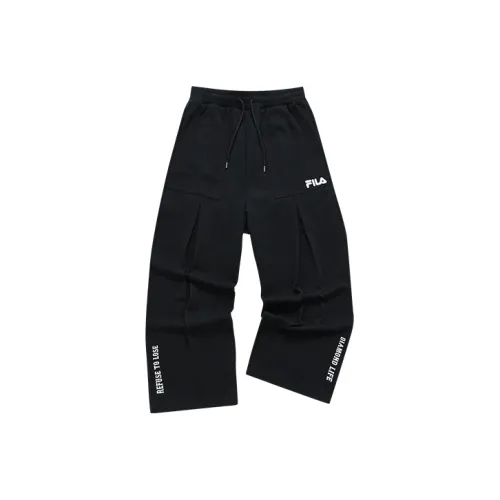 FILA FUSION Baseball серия Темно-черные Мужские Повседневные Штаны