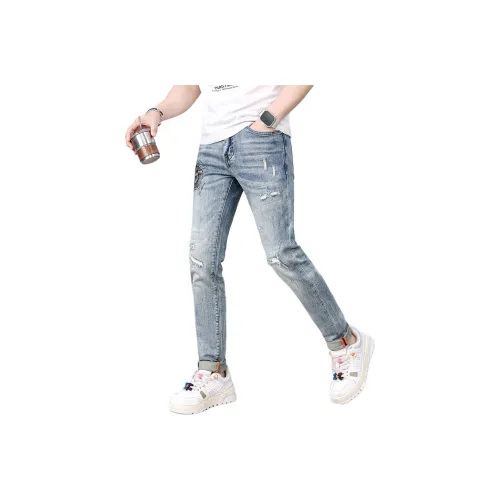 UOOHE Синие Унисекс Джинсы